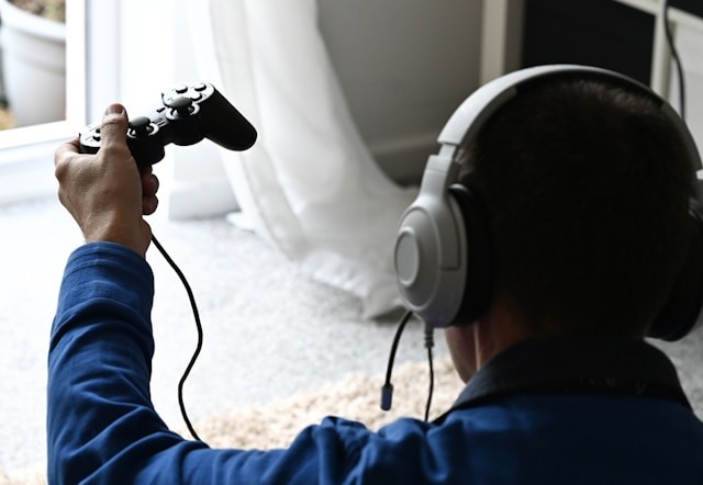 person playing console